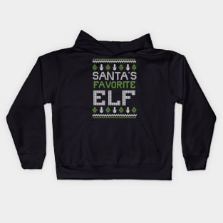 Santa's Favorite Elf ugly Christmas sweater Kids Hoodie